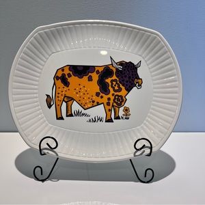 1970s Beefeater Bull Steak plates English Ironstone Pottery Staffordshire